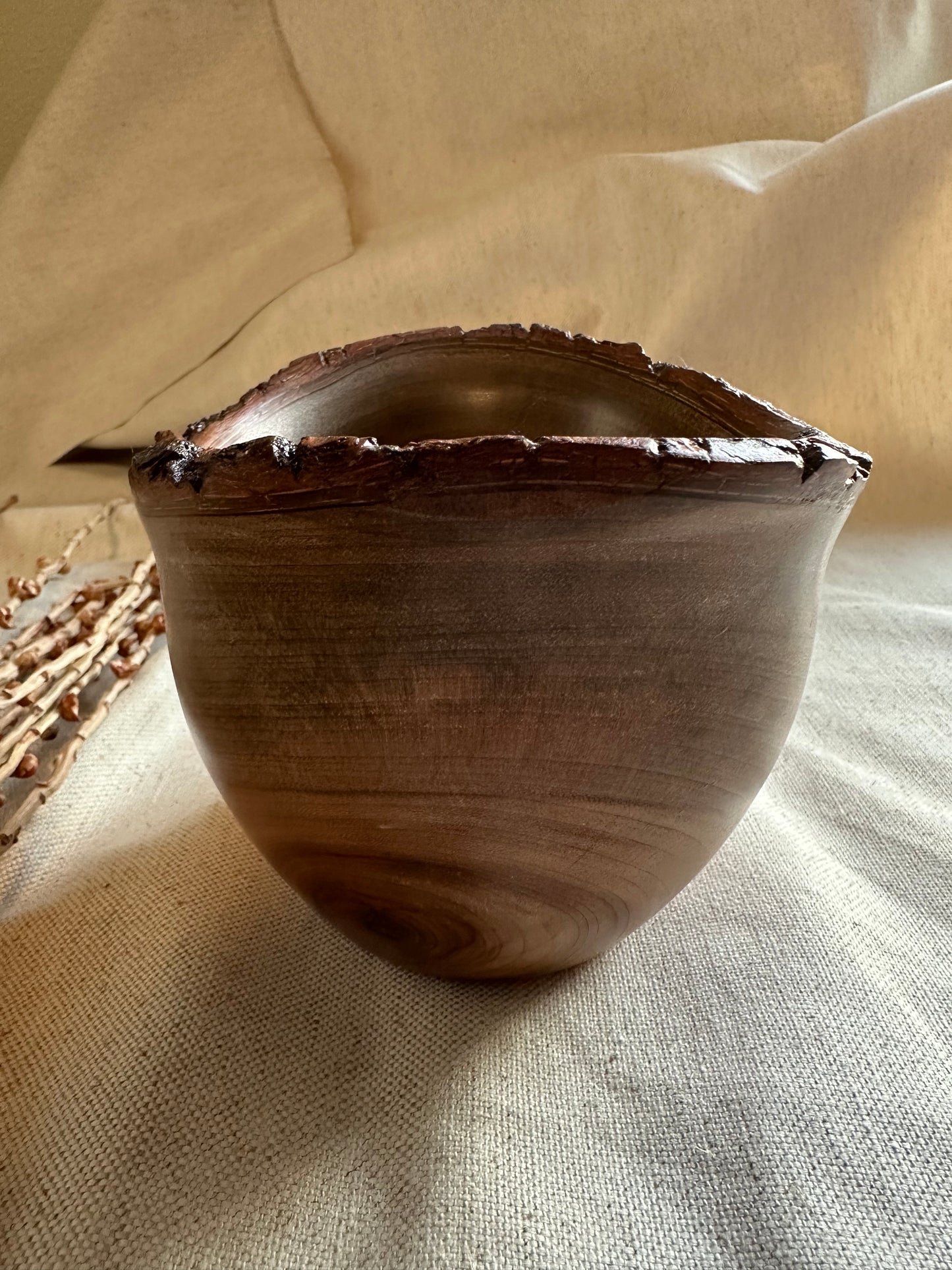 Camphor Hand Turned Bowl with Live Edge
