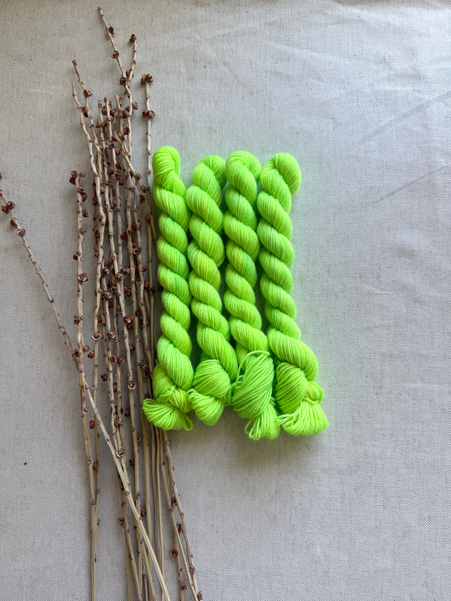 Neon Green - SW Wool Recycled Nylon Mini Skein