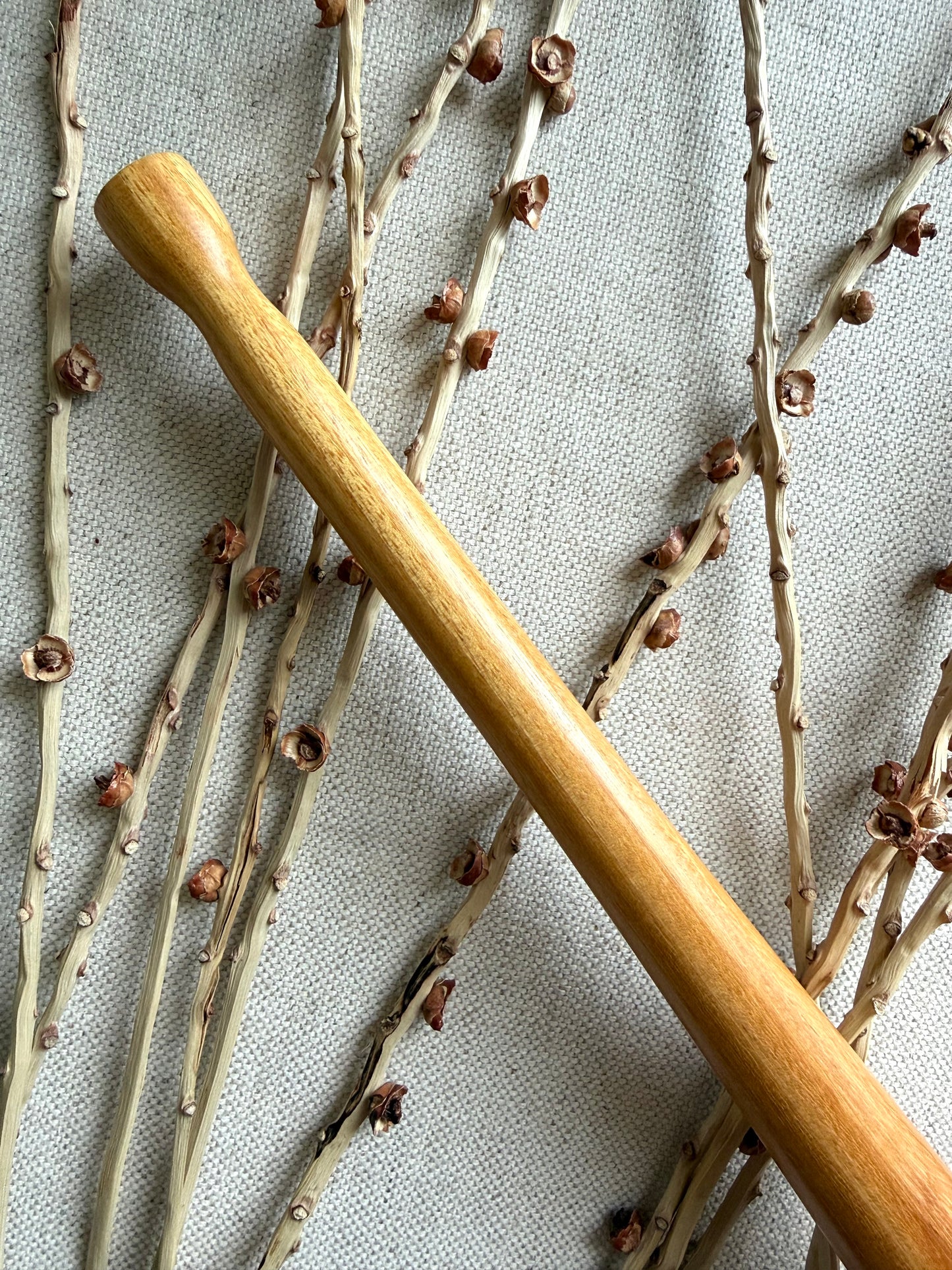 Osage Orange With Orange Yellow Resin Support Spindle
