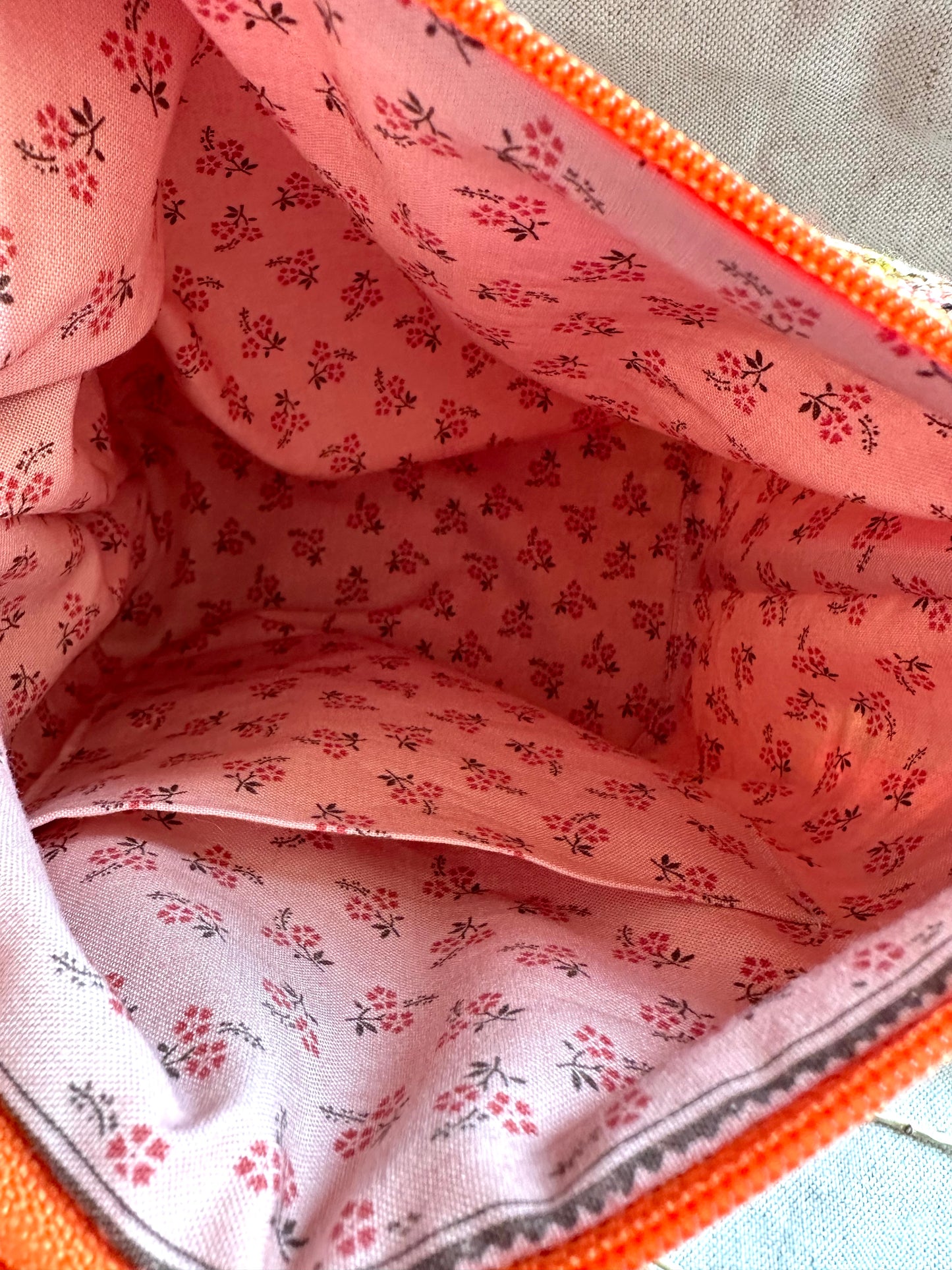 Pink Orange Handwoven Bag