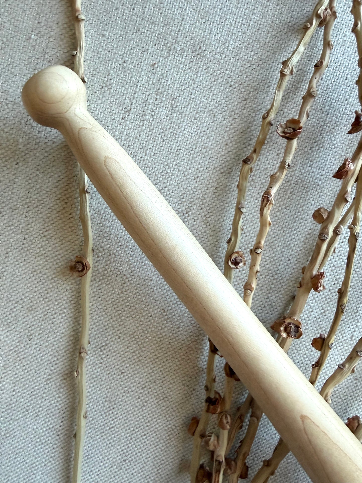 Curly Maple With Red Resin Support Spindle