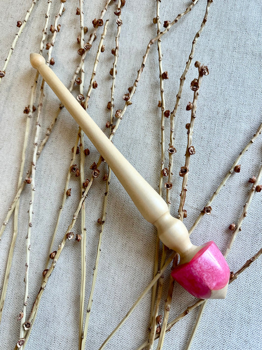 Basswood with Pink Resin Support Spindle