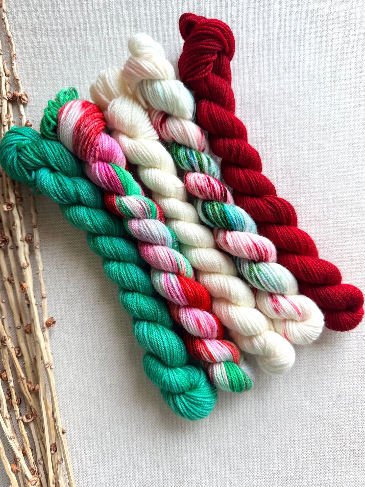 Christmas Eve - SW Merino Nylon Mini Skein Set