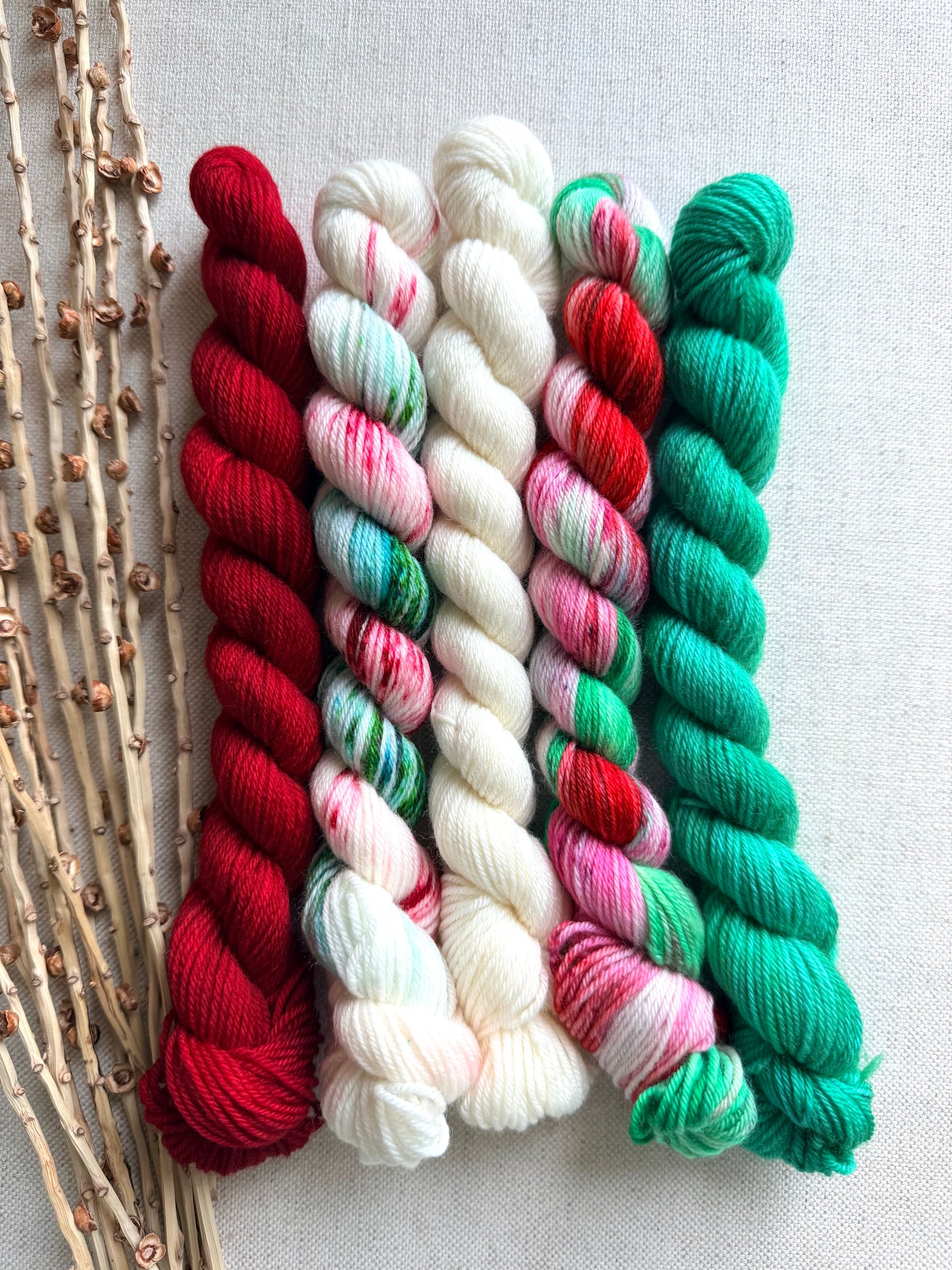 Christmas Eve - SW Merino Nylon Mini Skein Set