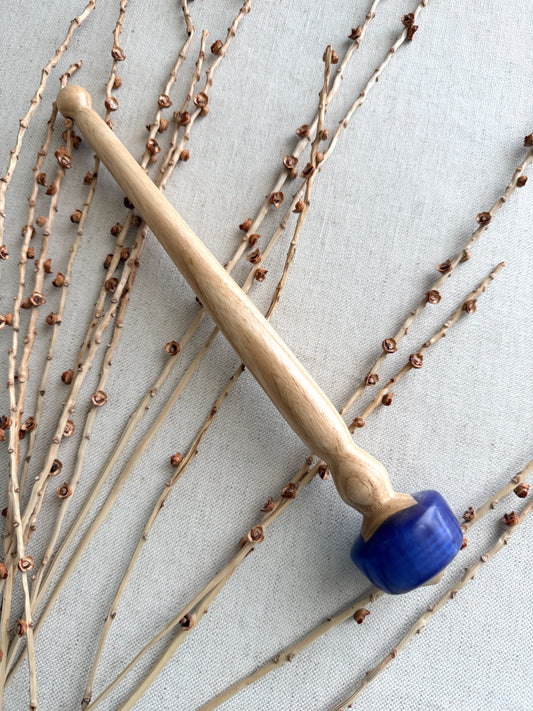 White Ash With Periwinkle Resin Support Spindle