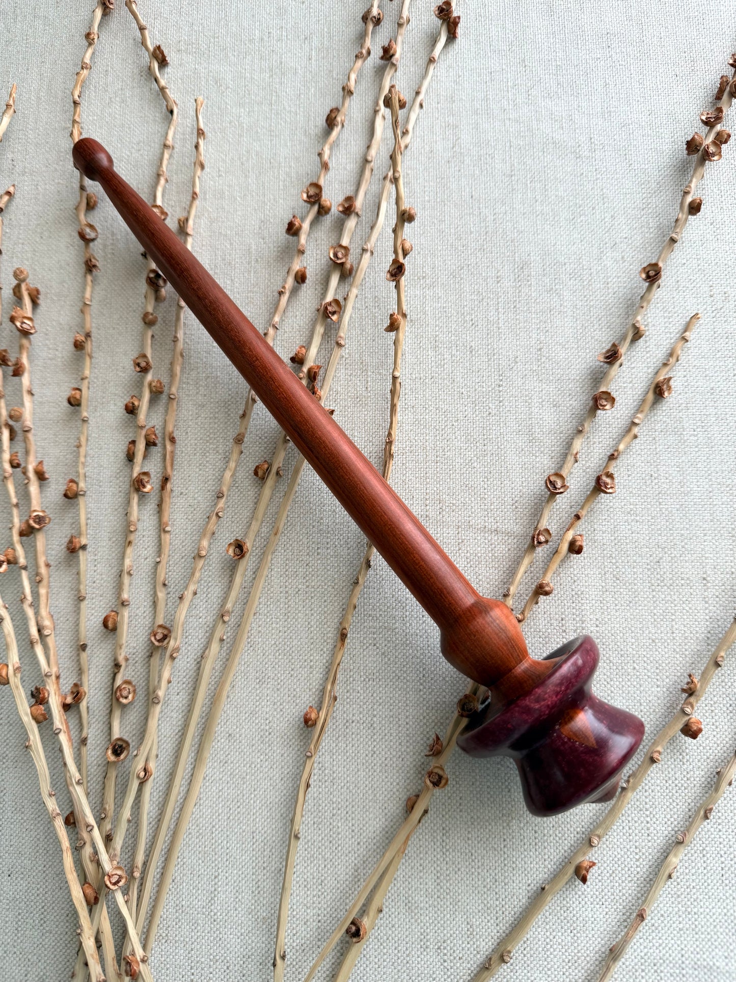 Red Heart With Burgundy Resin Support Spindle