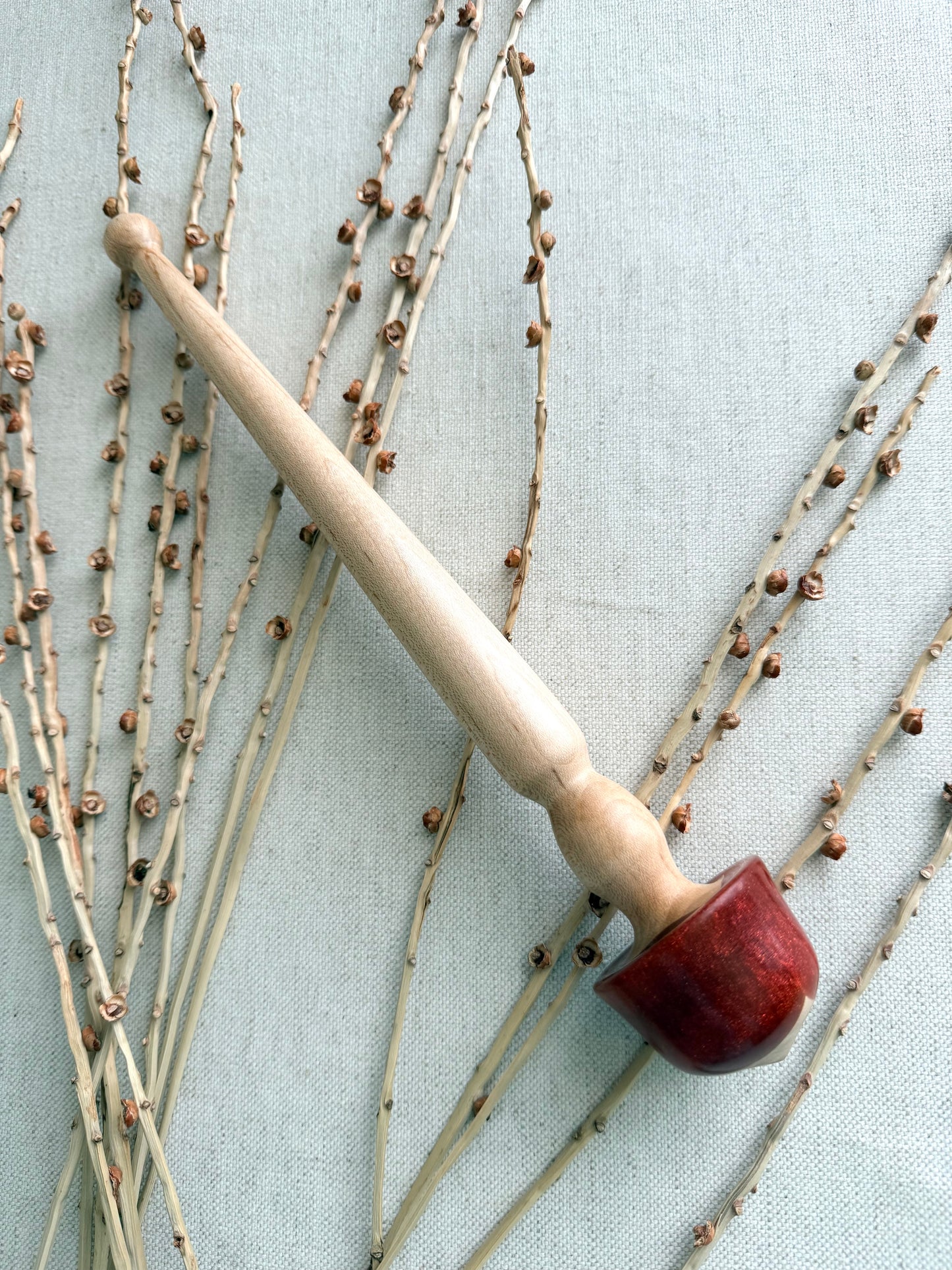 Hard Maple With Rust Resin Support Spindle