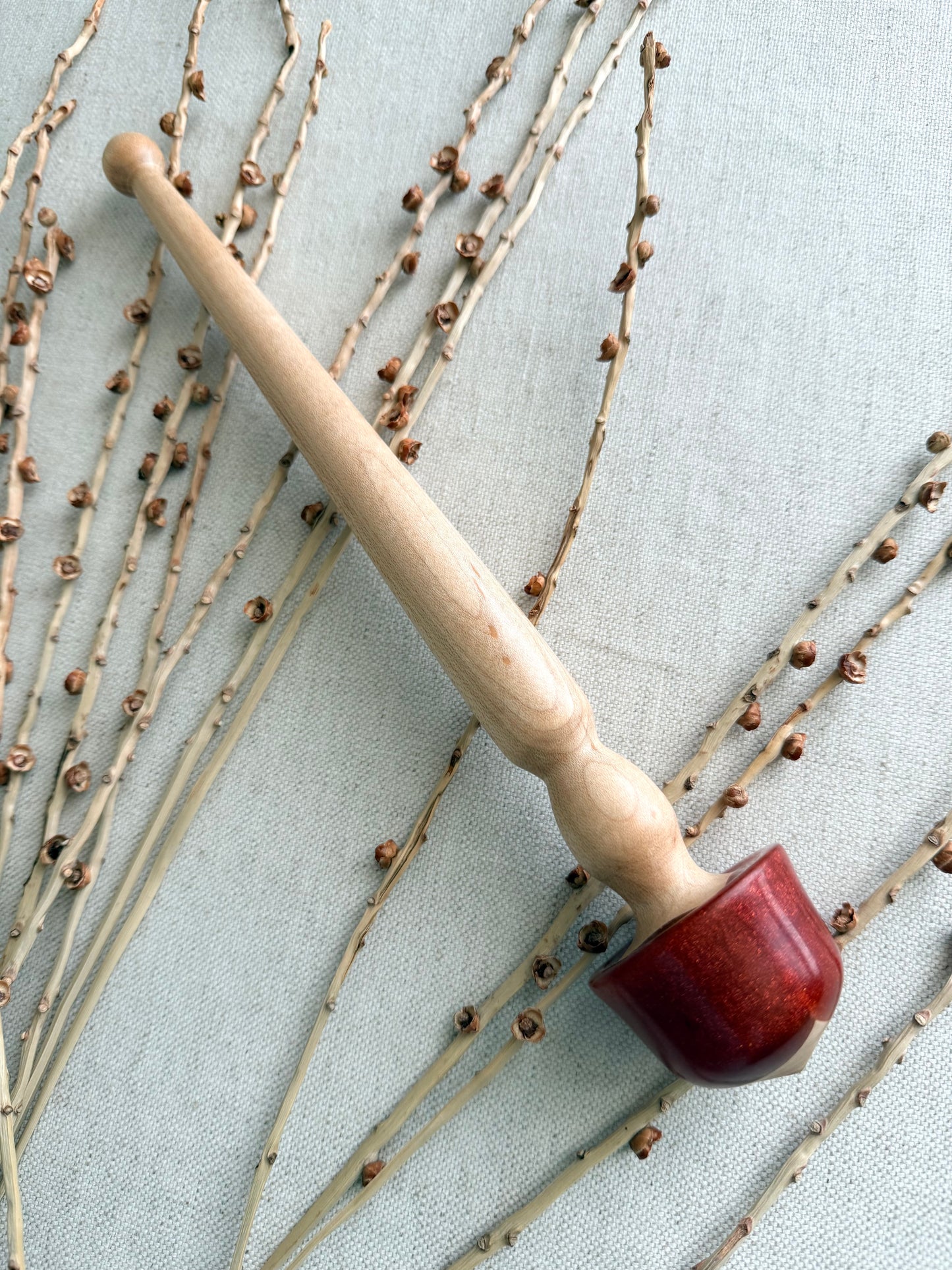 Hard Maple With Rust Resin Support Spindle