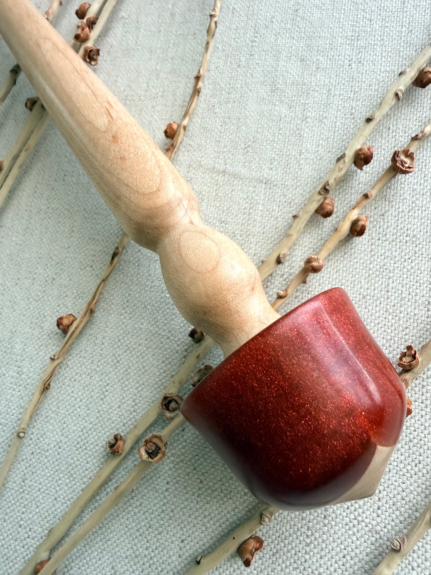 Hard Maple With Rust Resin Support Spindle