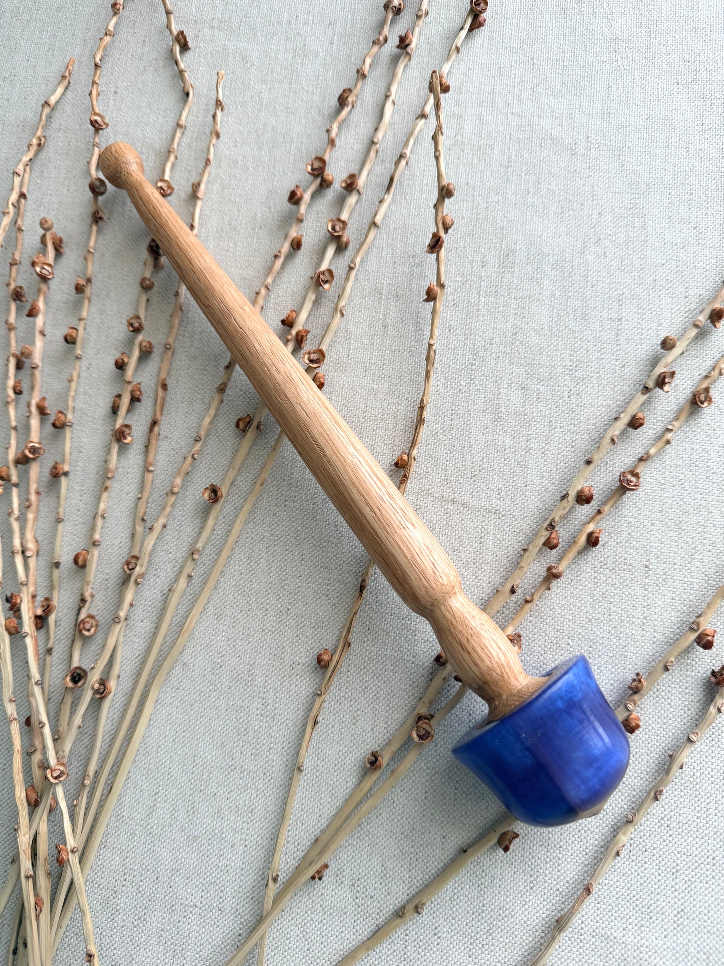 Jatoba With Periwinkle Resin Support Spindle