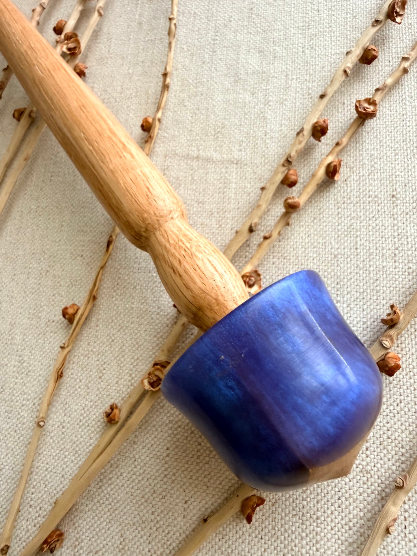 Jatoba With Periwinkle Resin Support Spindle