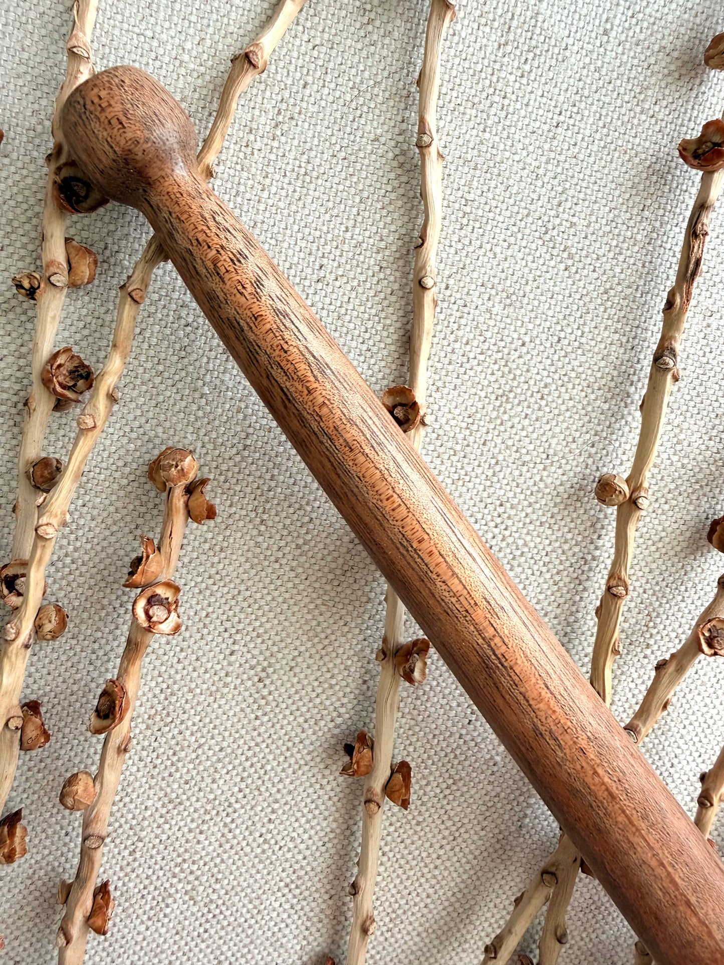 Acacia With Blue Resin Support Spindle