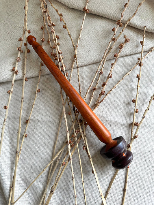 Acacia Support Spindle With Aubergine Resin