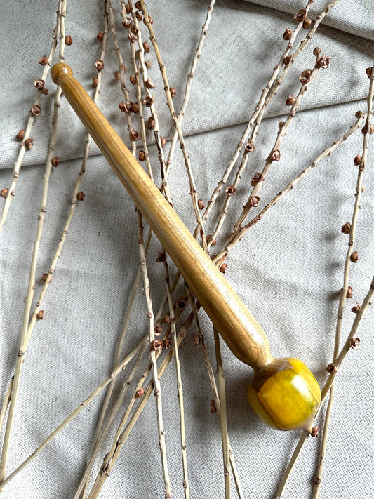 Canarywood Support Spindle With Yellow Resin