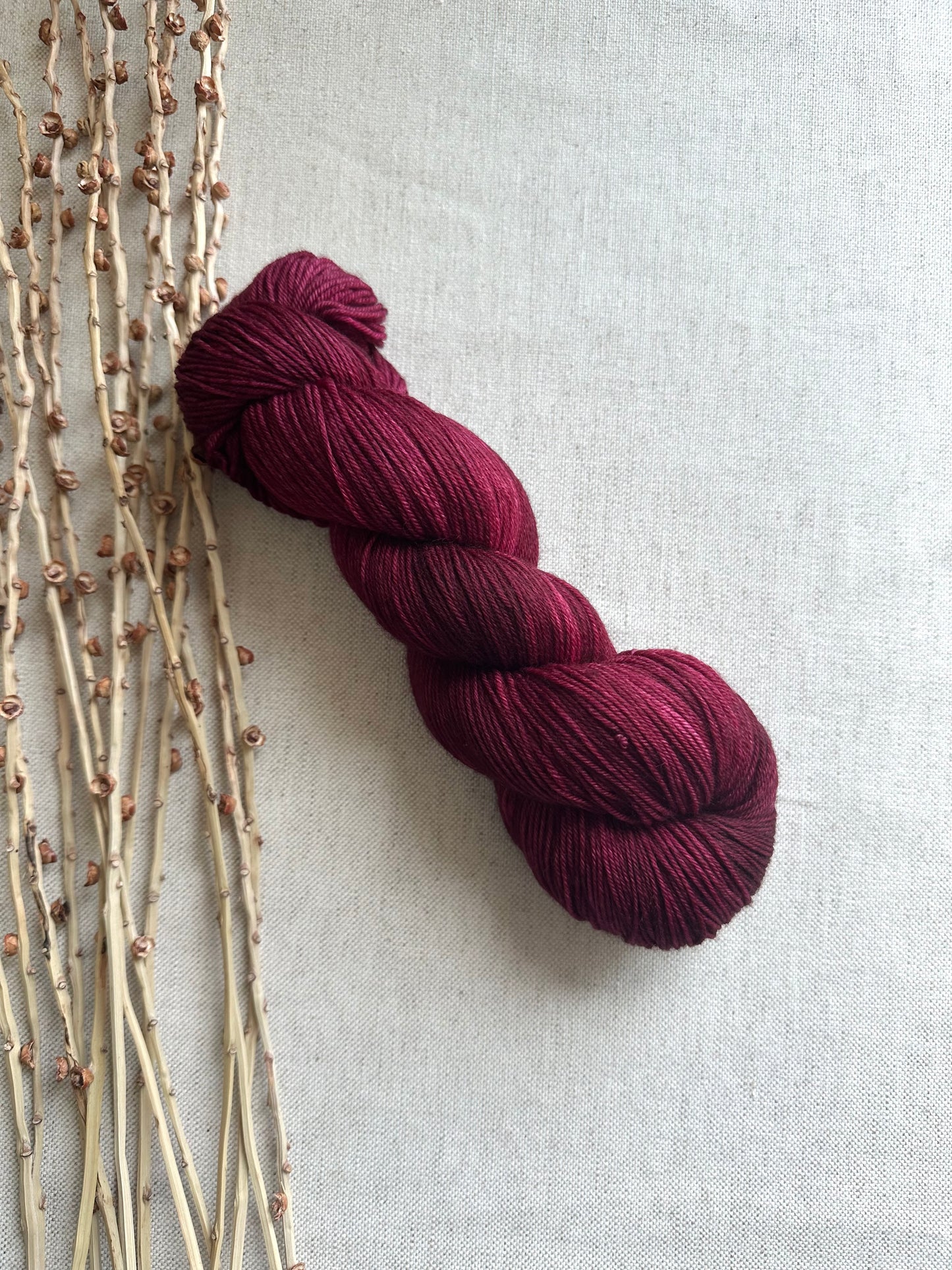 Antique Roses - Burgundy SW Merino Nylon Yarn