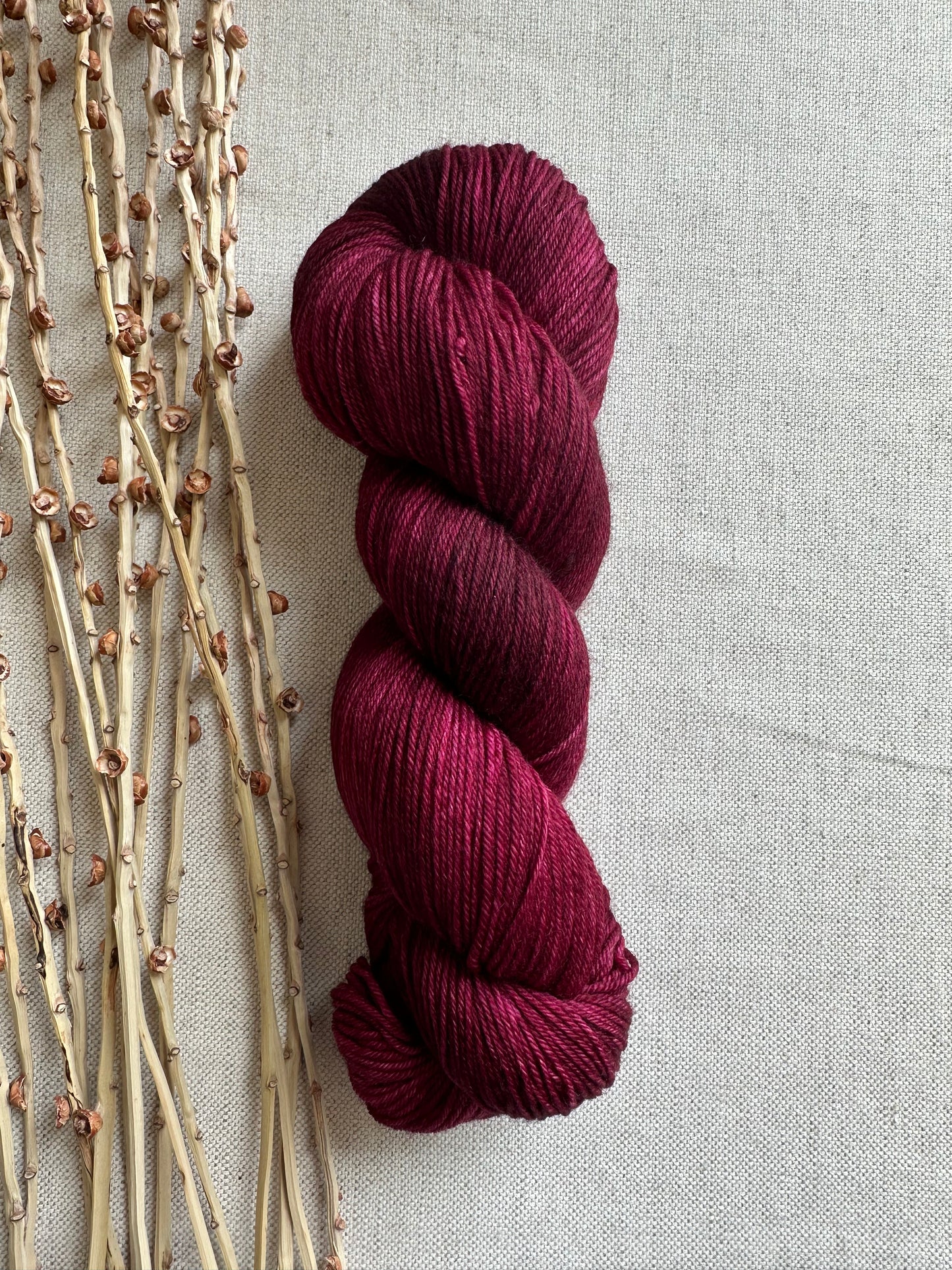 Antique Roses - Burgundy SW Merino Nylon Yarn