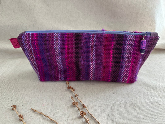 Magenta Purple Handwoven Accessory Bag