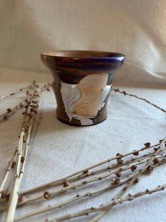 Abstract Art Bowl With Resin