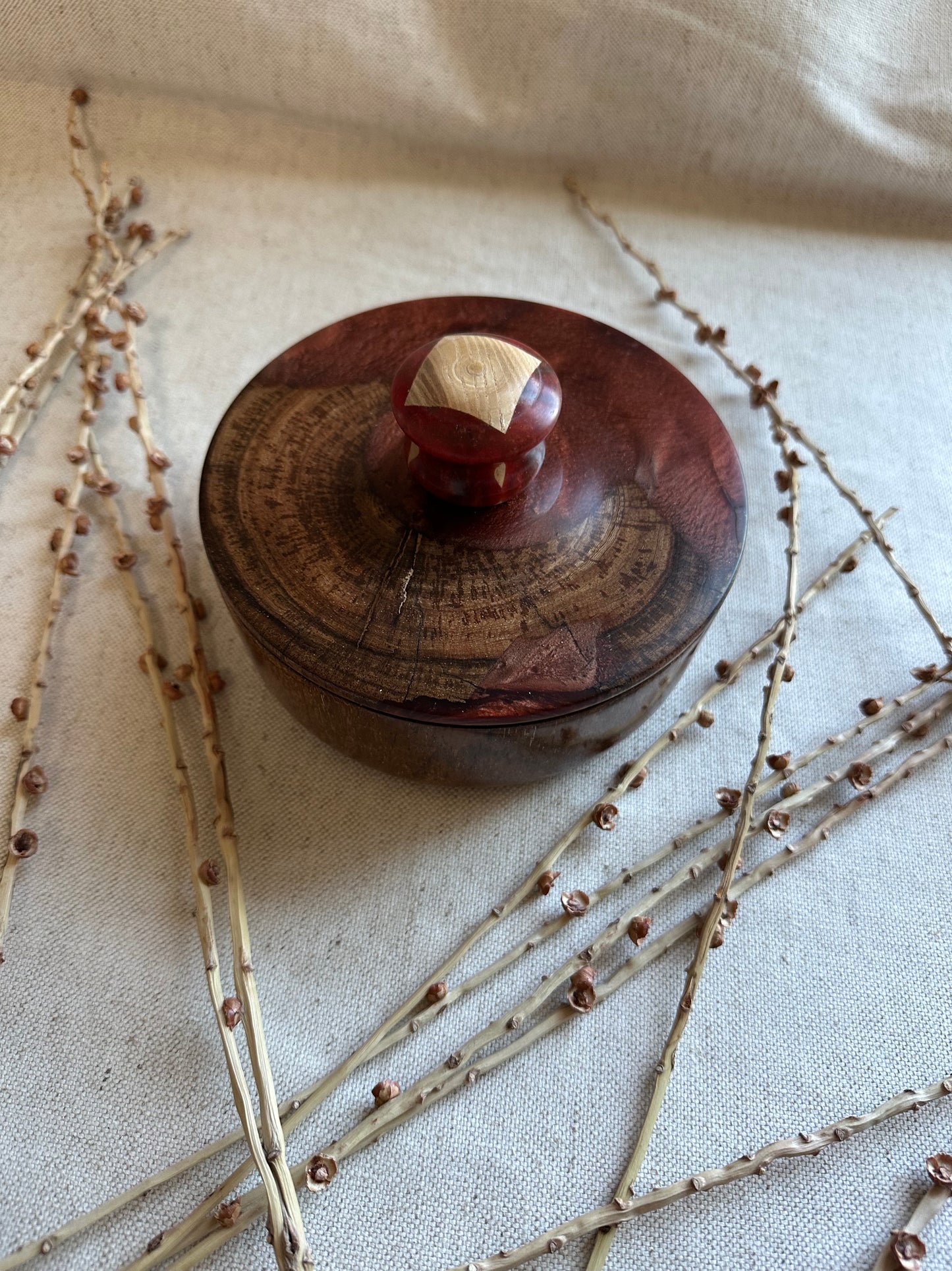Hand Turned Bowl With Lid
