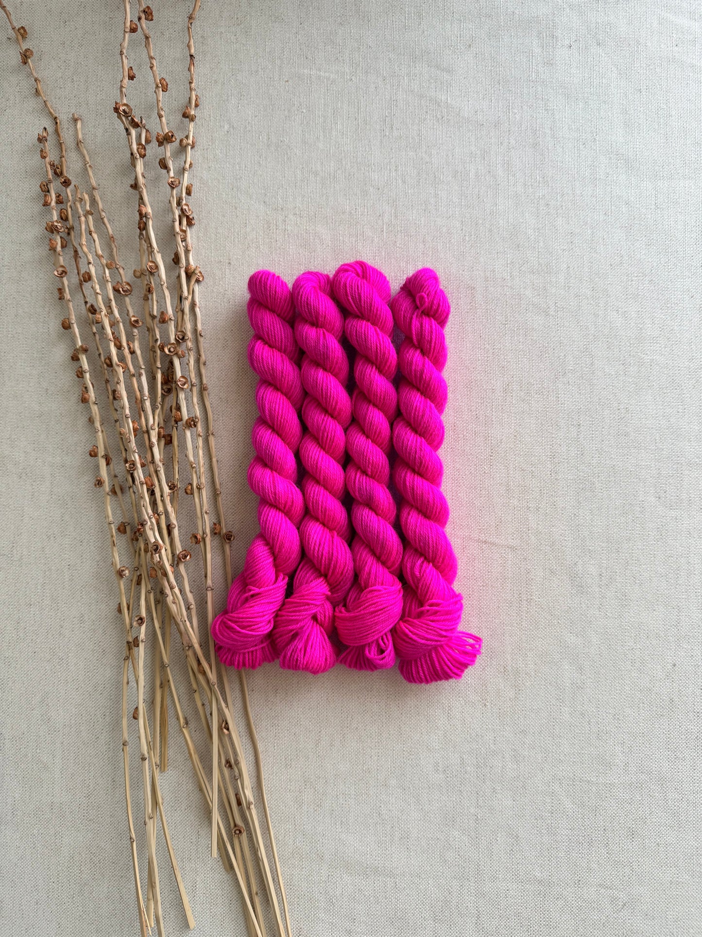 Shocking Pink - SW Wool Recycled Nylon Mini Skein