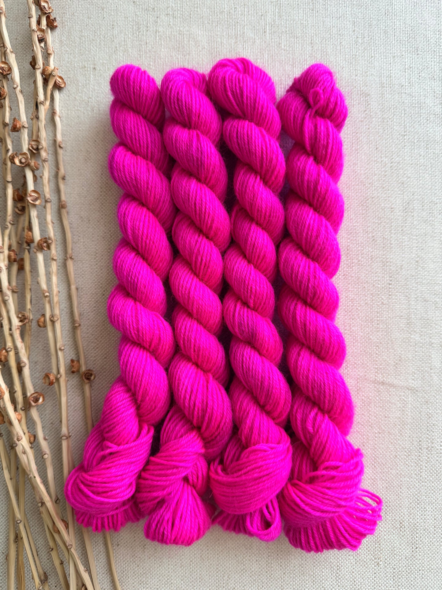 Shocking Pink - SW Wool Recycled Nylon Mini Skein