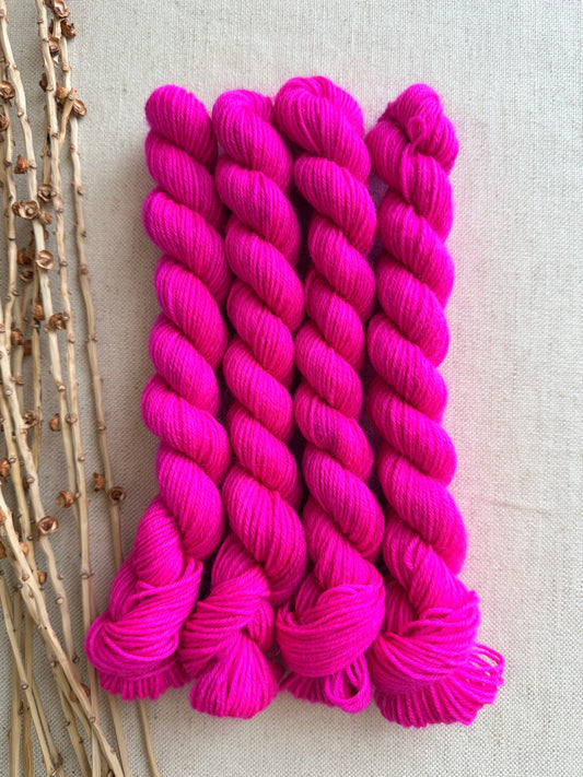 Shocking Pink - SW Wool Recycled Nylon Mini Skein