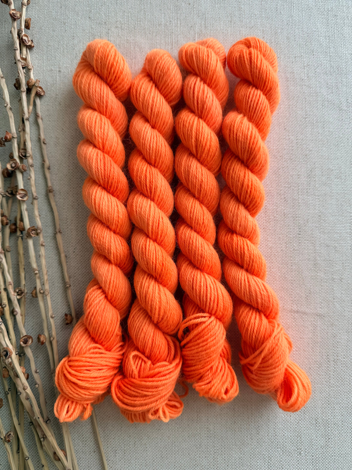 Neon Orange - SW Wool Recycled Nylon Mini Skein