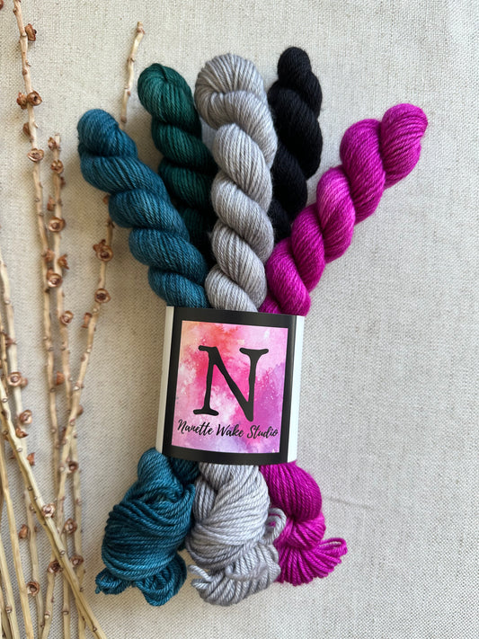 Princess Frog- SW Merino Nylon Mini Skein Set