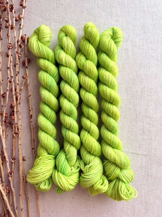 Electric Lime - SW Wool Recycled Nylon Mini Skein
