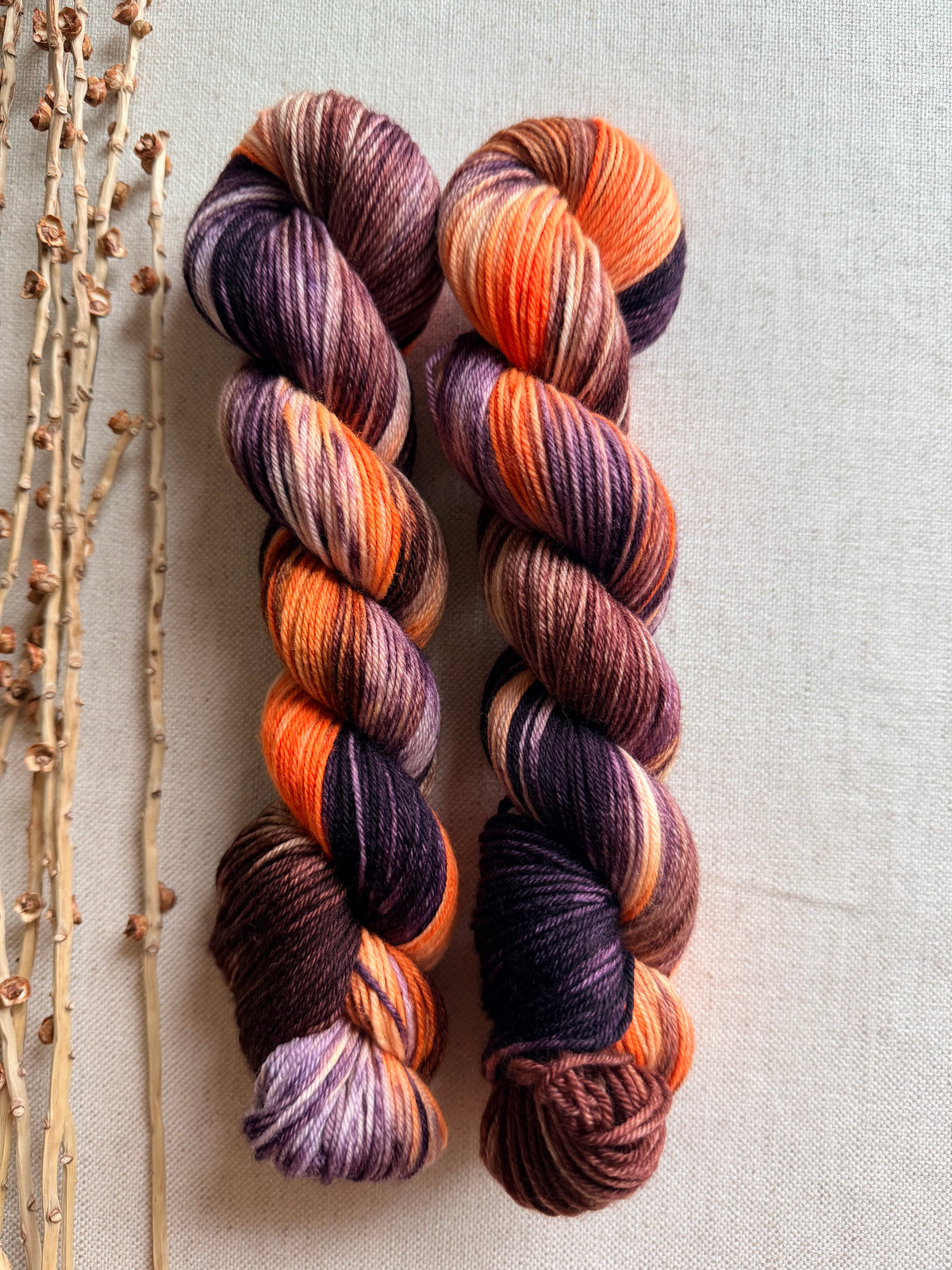 Black Cats Prowling & Pumpkins Glowing SW Merino Nylon 50g