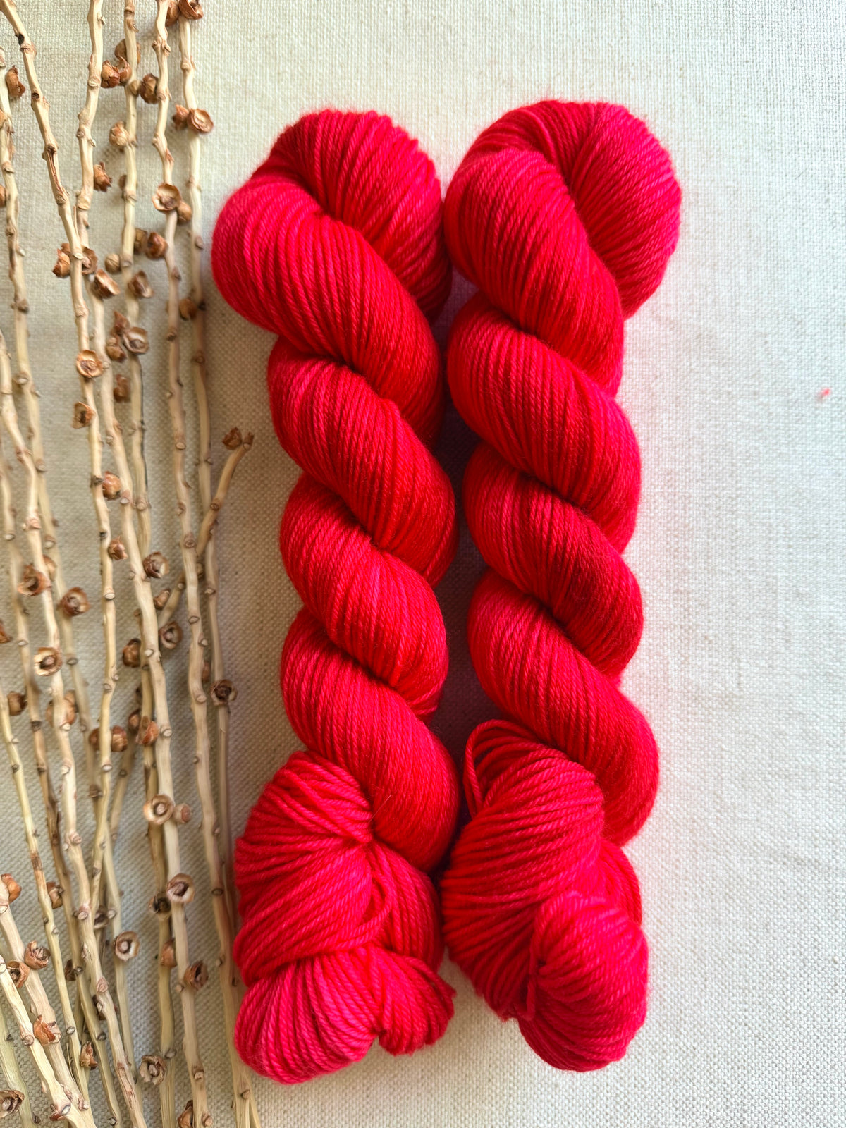 Neon Red SW Merino Nylon 50g Skein