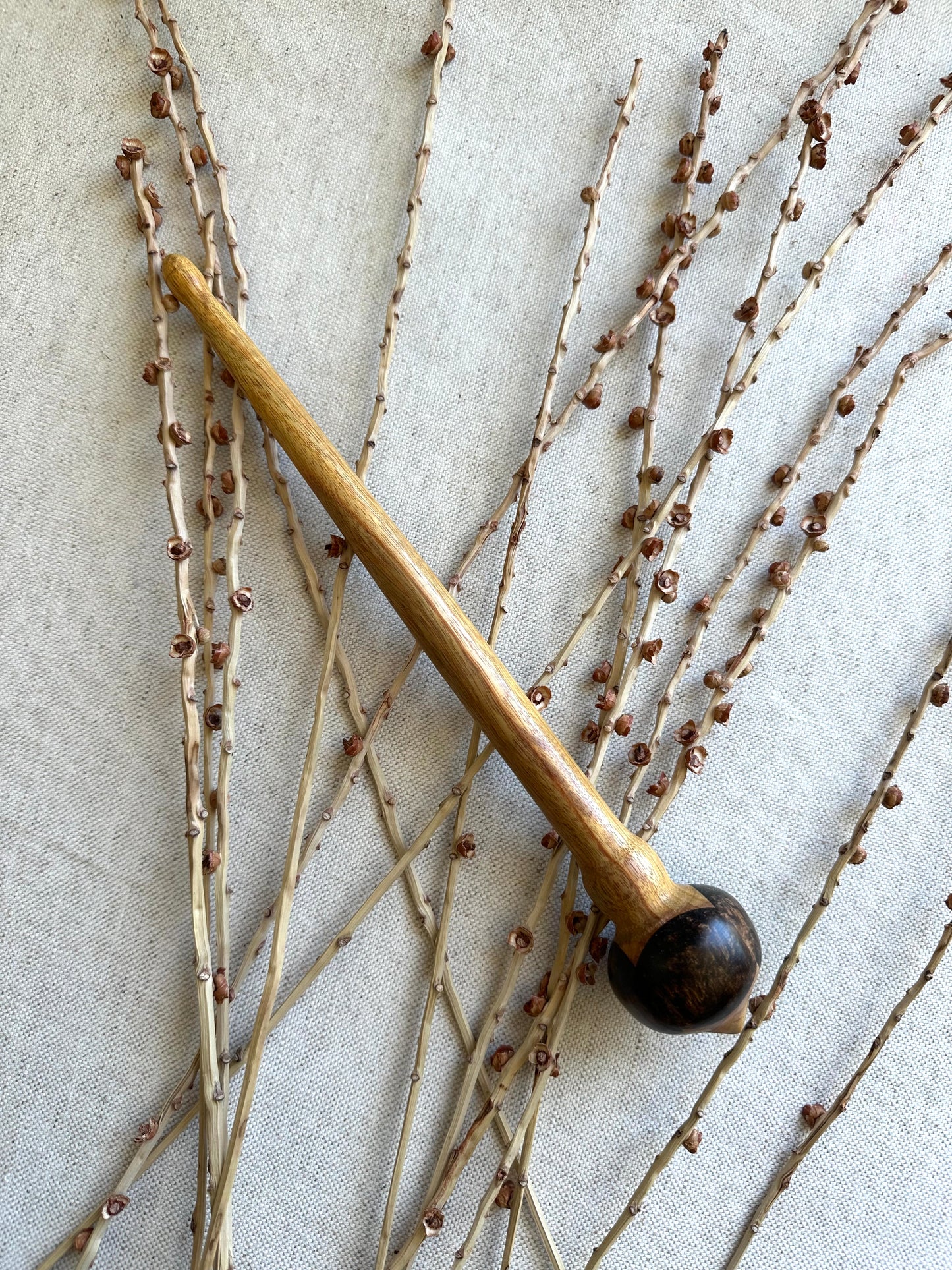 Canarywood Support Spindle With Brown Resin