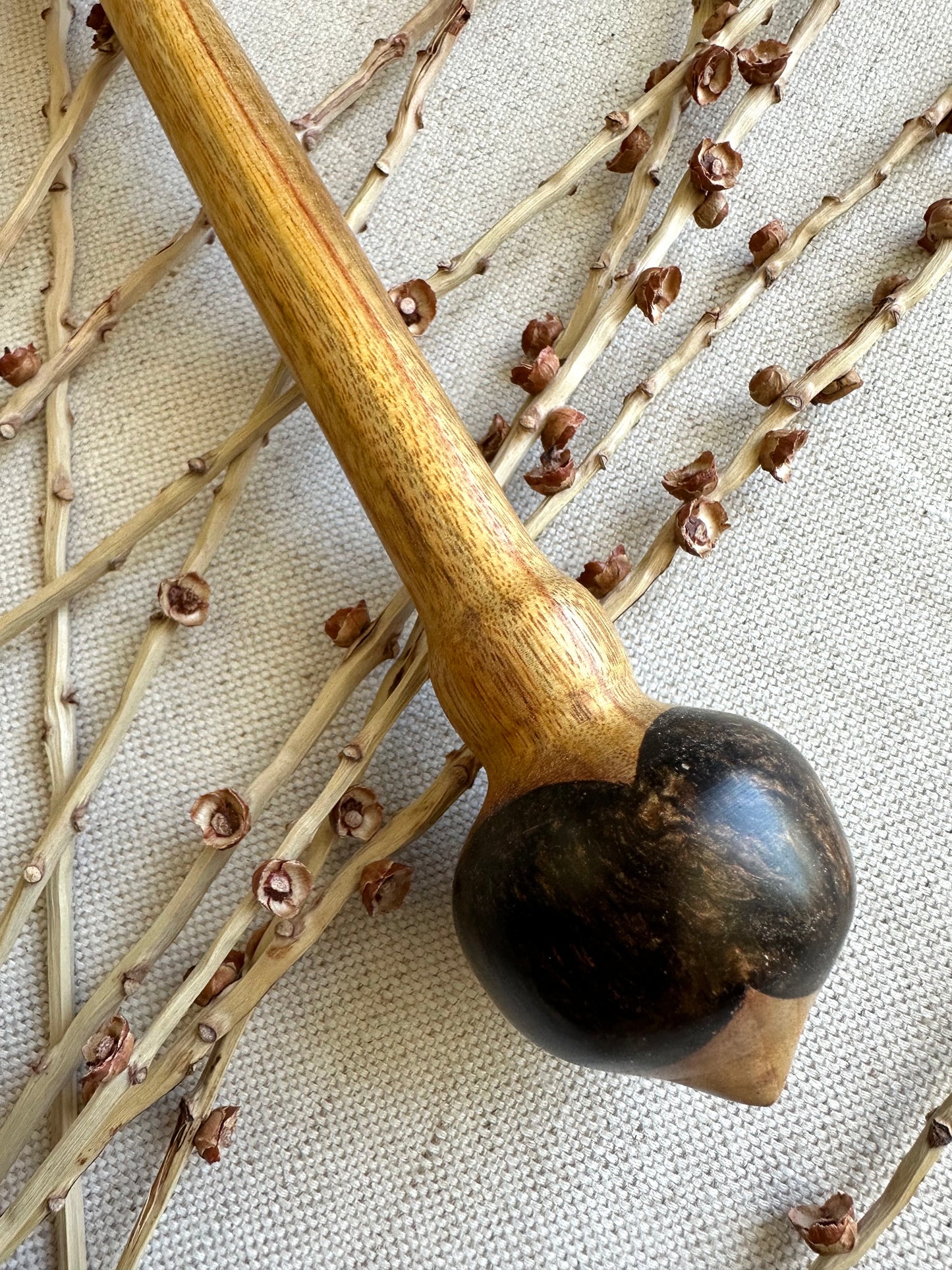 Canarywood Support Spindle With Brown Resin