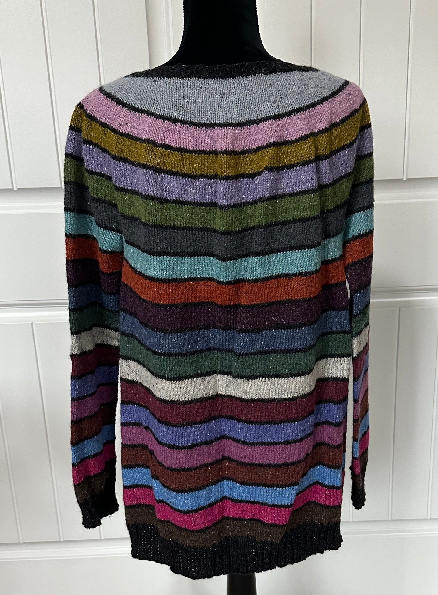 Multi-Colored Striped Cardigan With Pockets