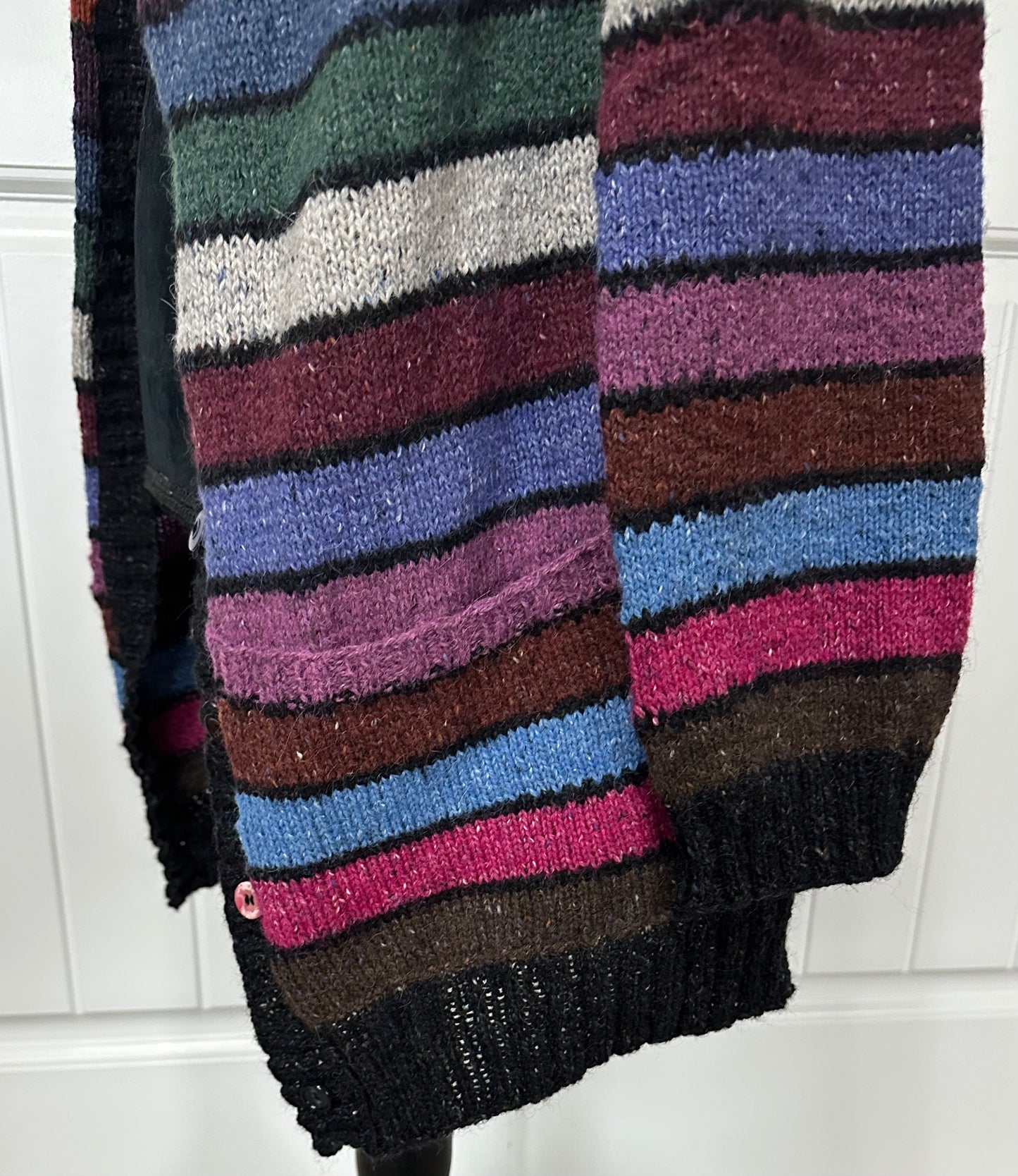 Multi-Colored Striped Cardigan With Pockets