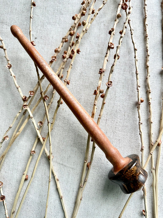 African Mahogany Support Spindle With Bronze Resin