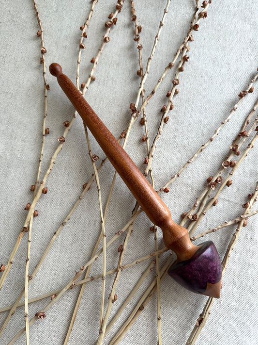 Cherry Support Spindle With Purple Resin