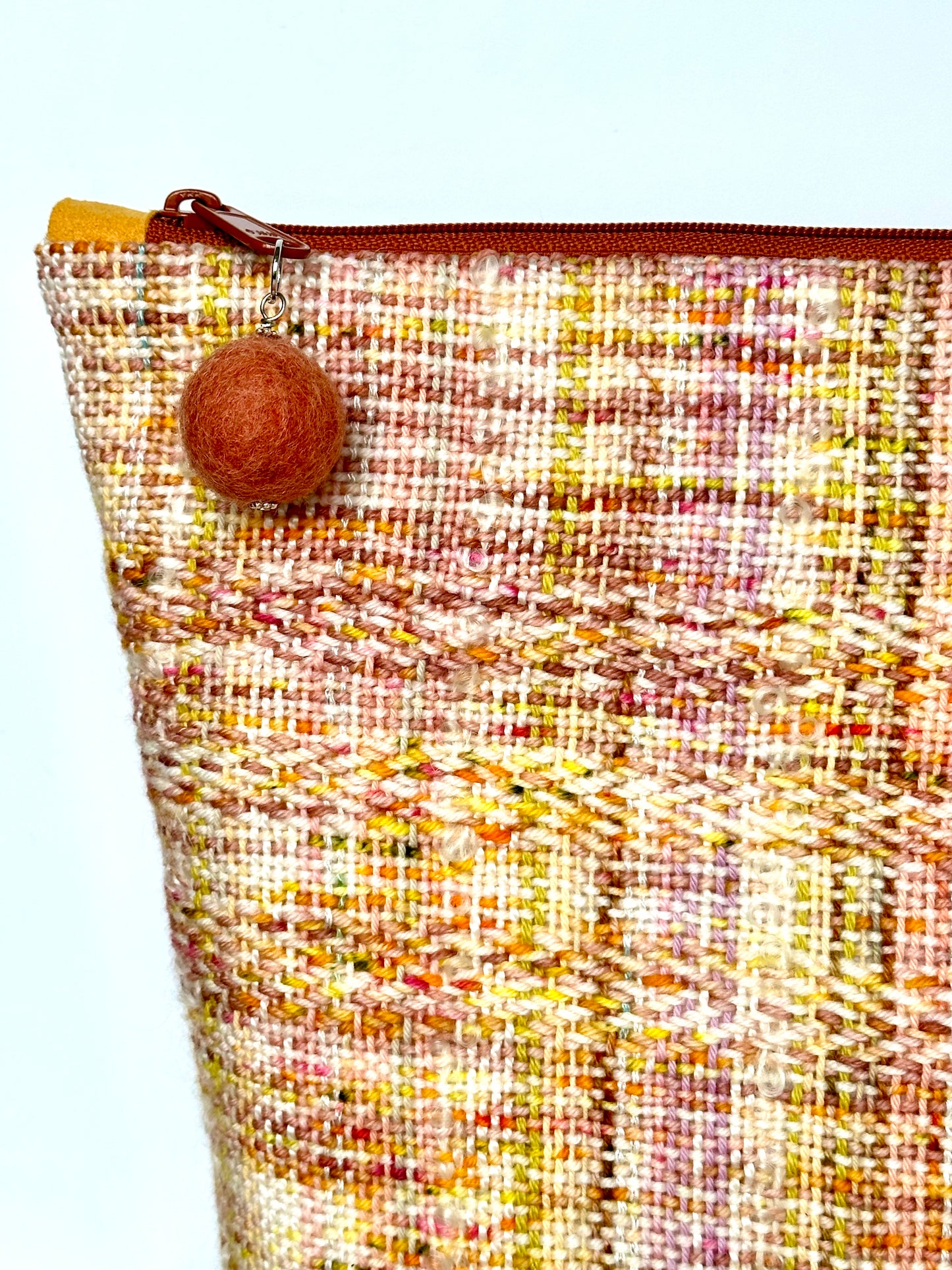 Yellow Pink Orange Handwoven Project Bag