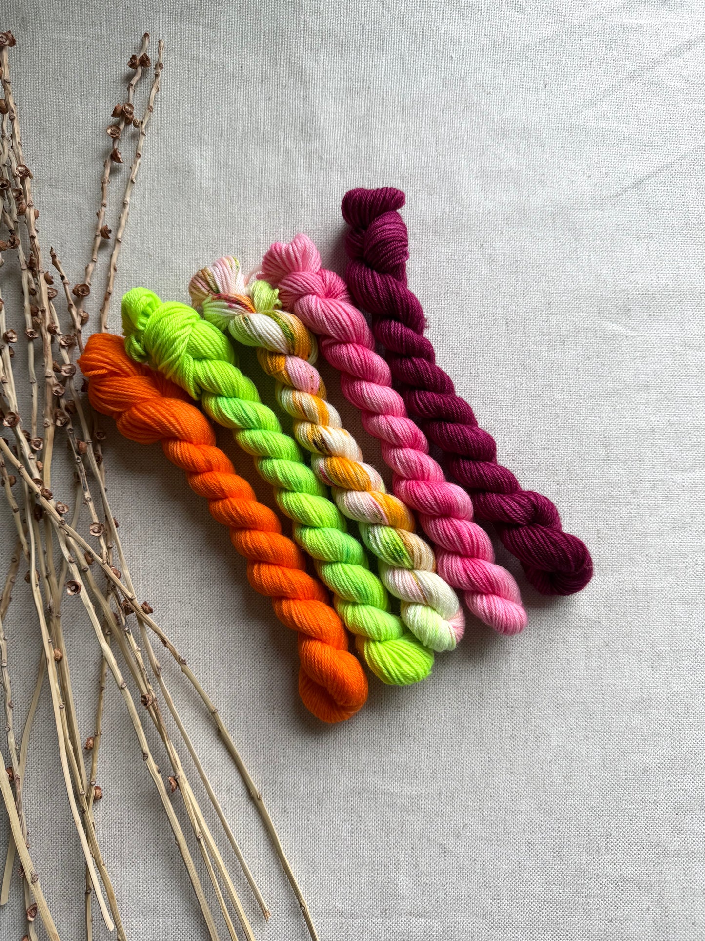 Rainbow Sherbet - SW Merino Nylon Mini Skein Set