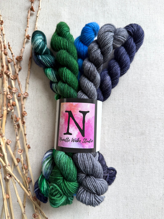 Mt. Olympus - A Washington State Colorway - SW Merino Nylon Mini Skein Set