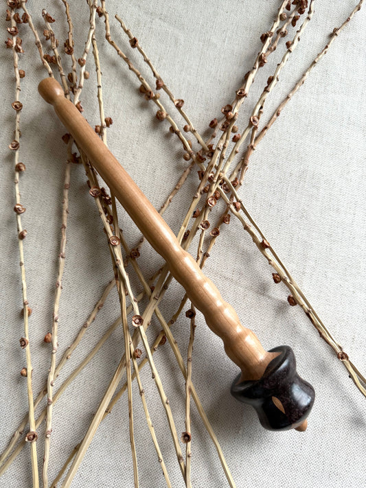 Hard Maple Support Spindle With Brown Resin