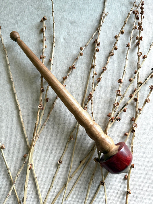 Cherry Support Spindle With Rusty Red Resin