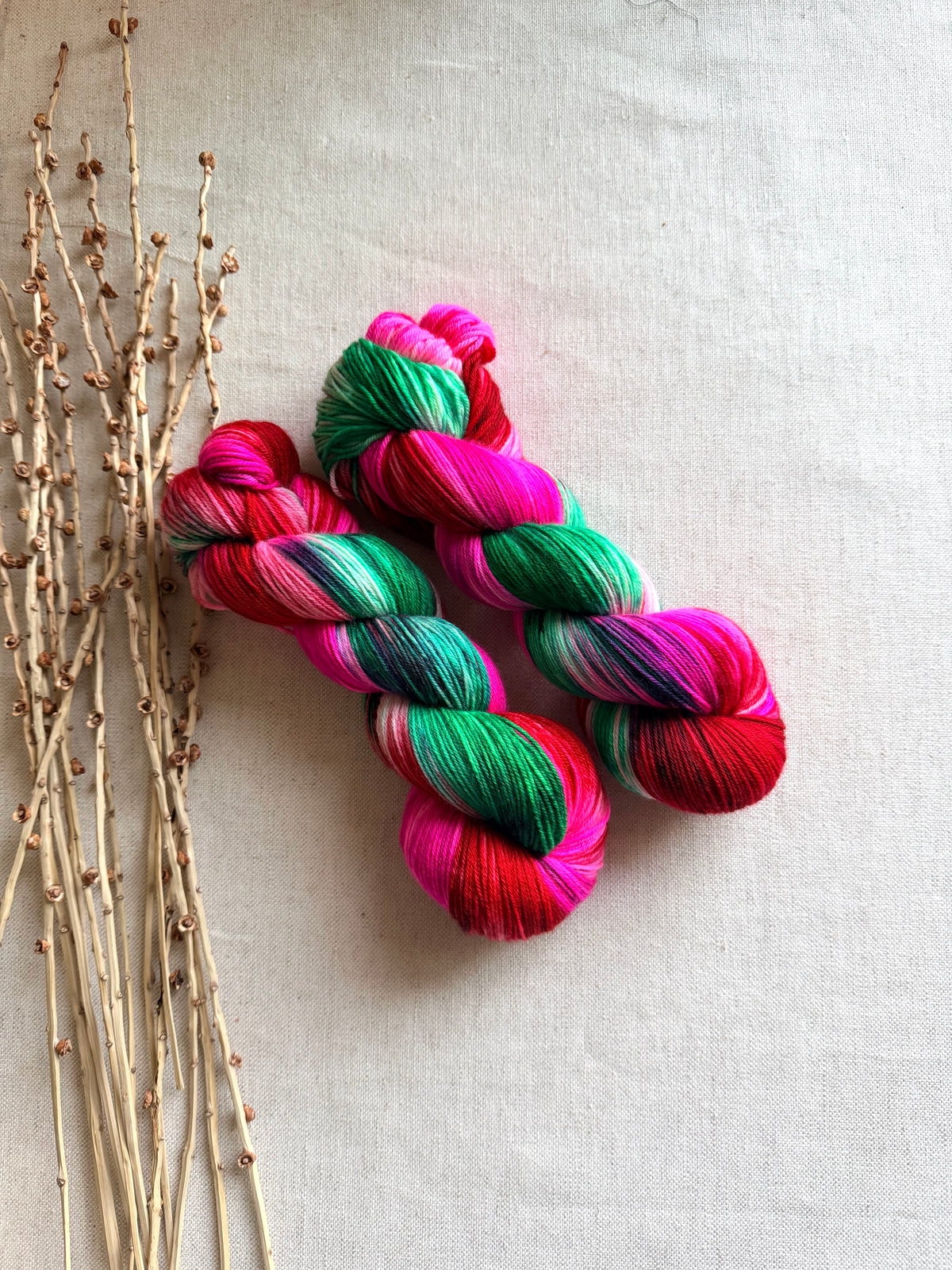 Candy Cane Christmas SW Merino Nylon 100g