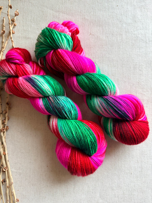 Candy Cane Christmas SW Merino Nylon 100g