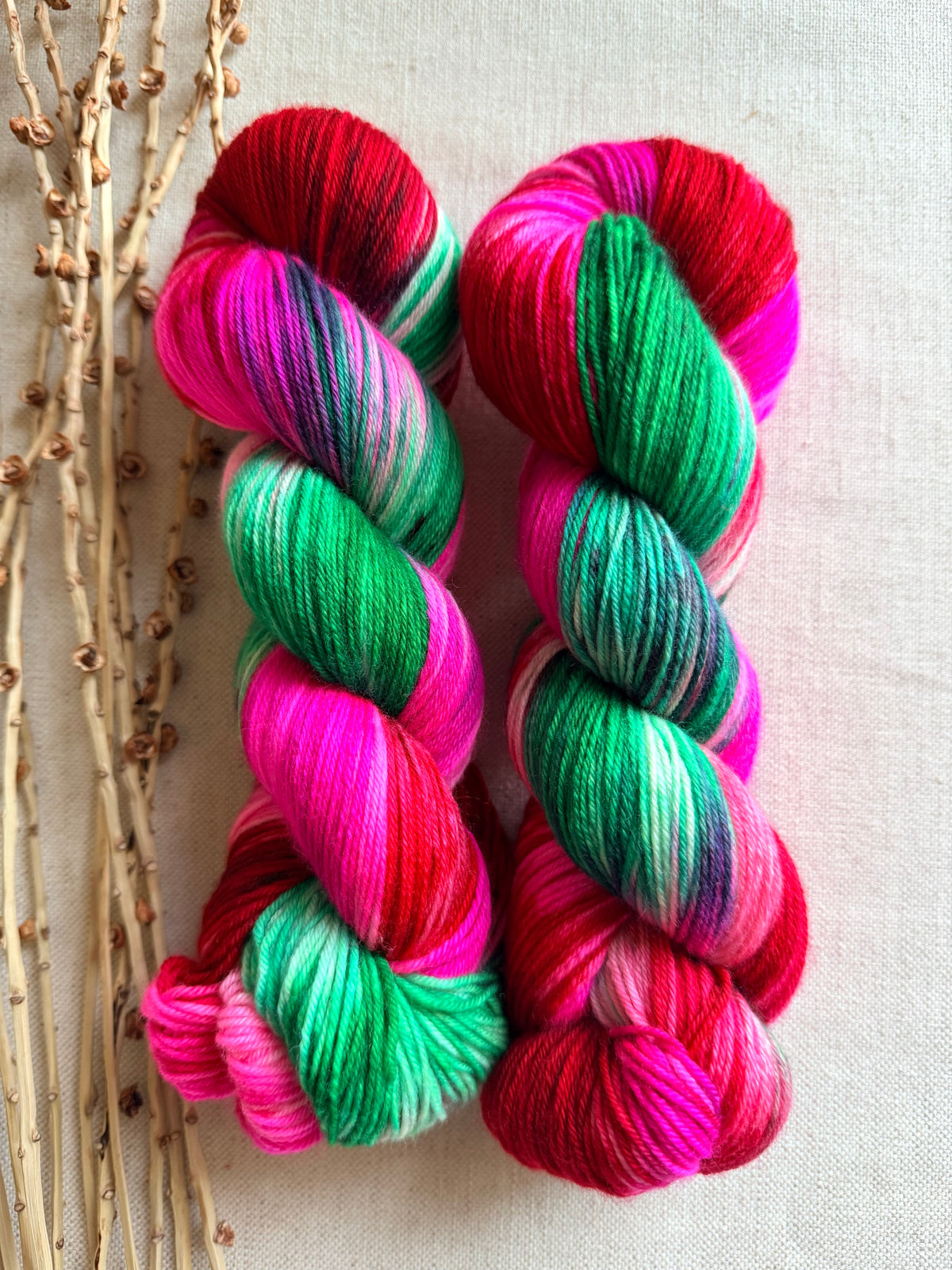 Candy Cane Christmas SW Merino Nylon 100g