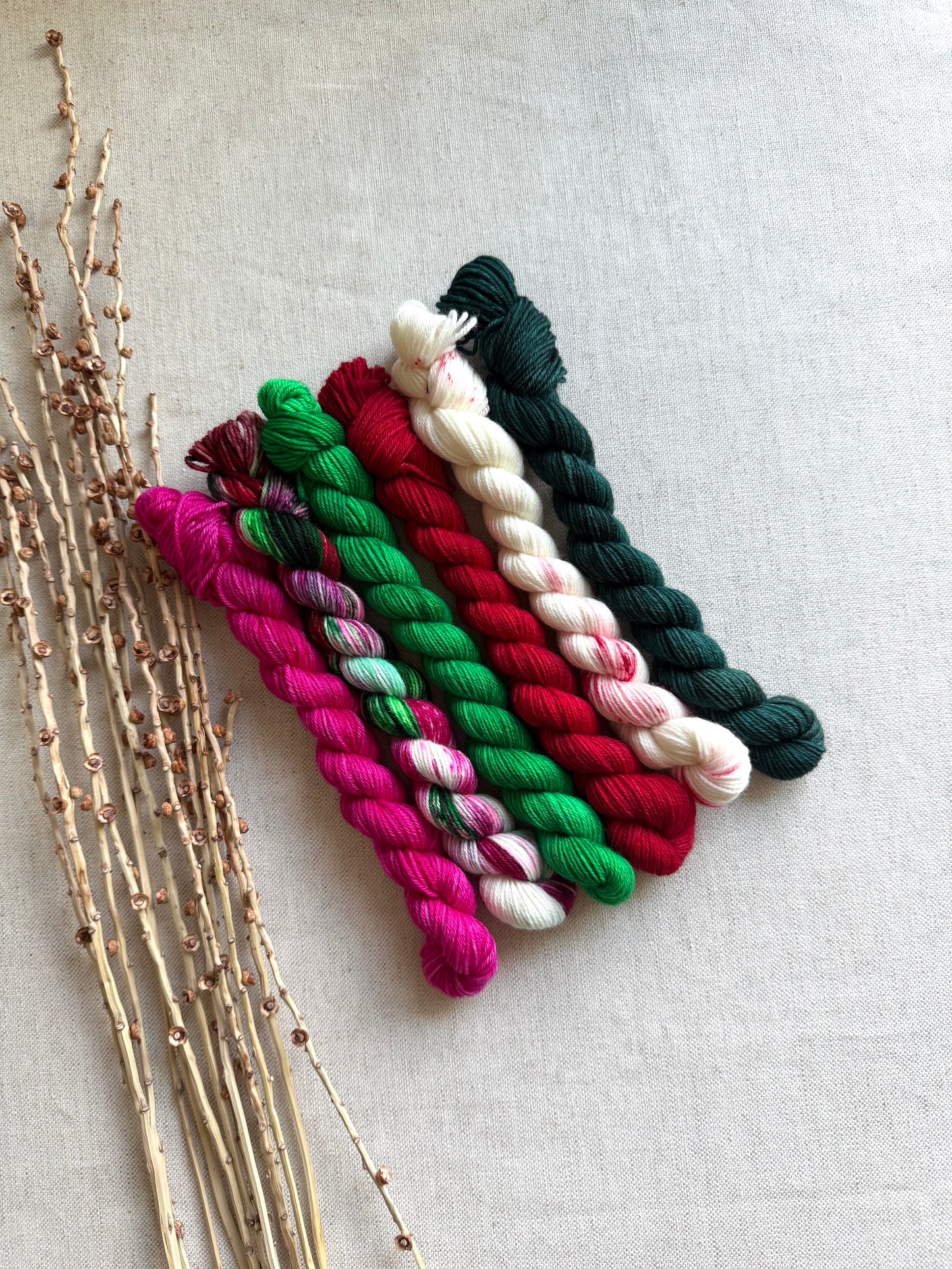 Merry, Jingle - SW Merino Nylon Mini Skein Set