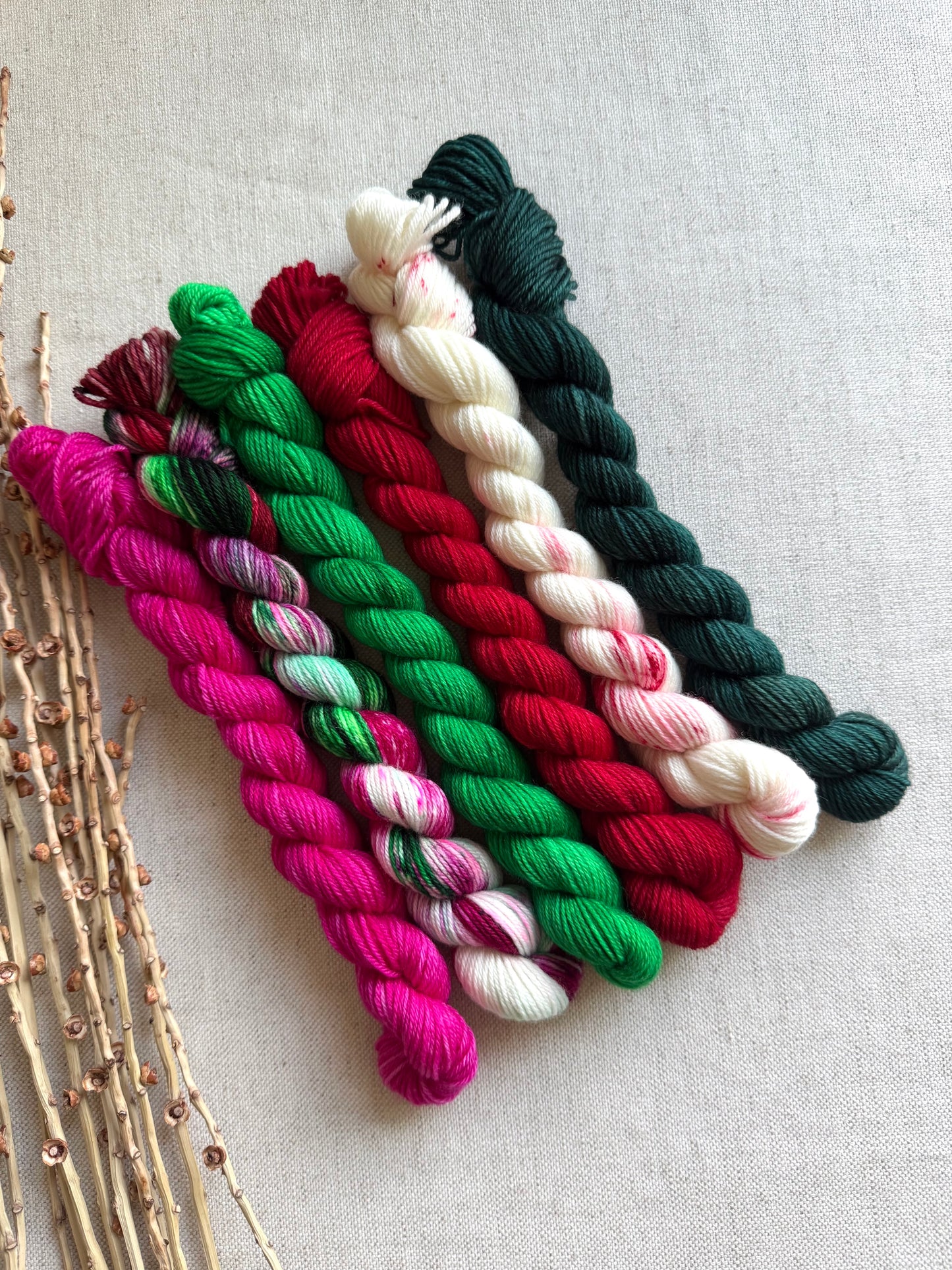 Merry, Jingle - SW Merino Nylon Mini Skein Set
