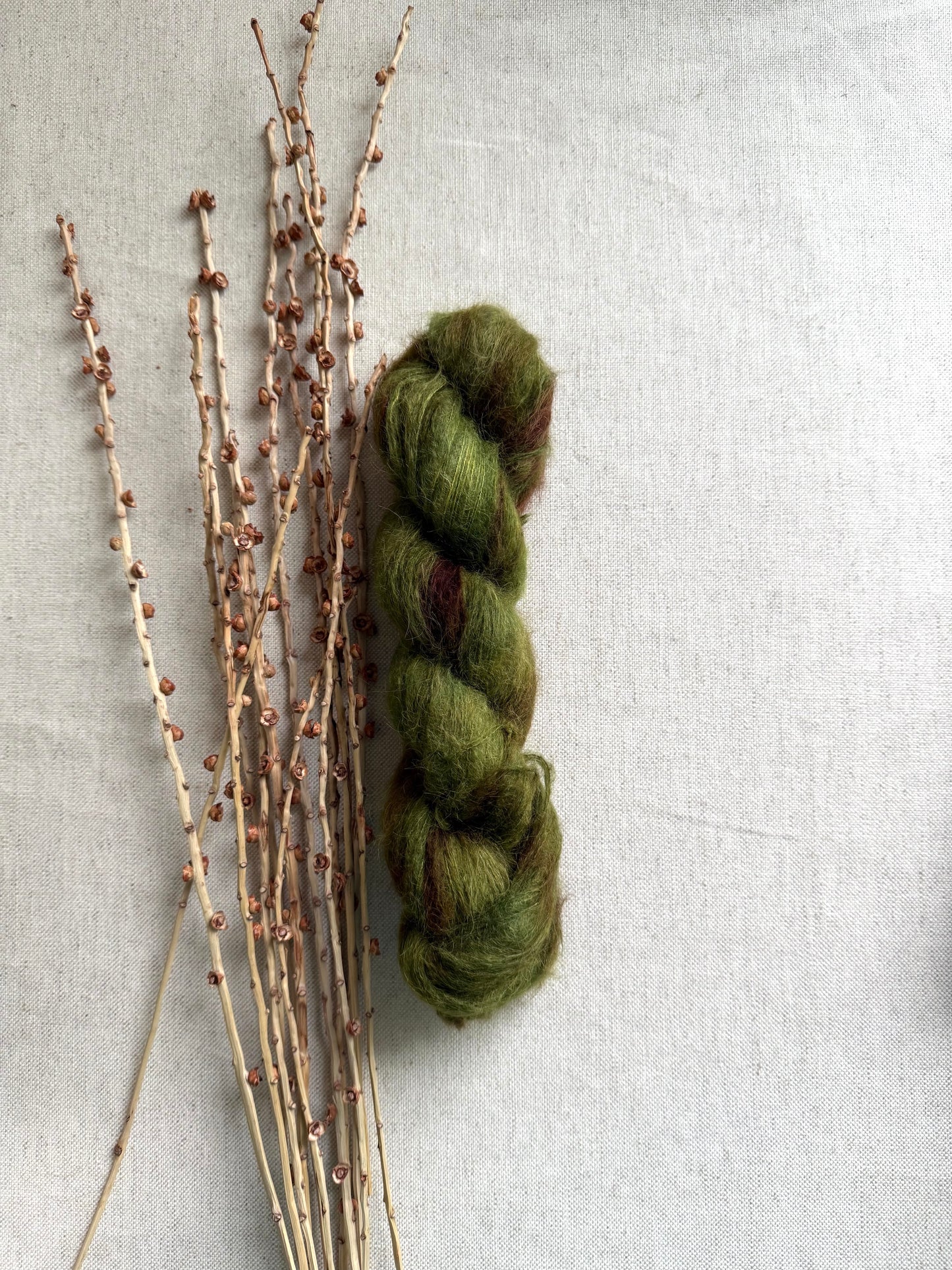 Olive Drab Suri Alpaca Silk