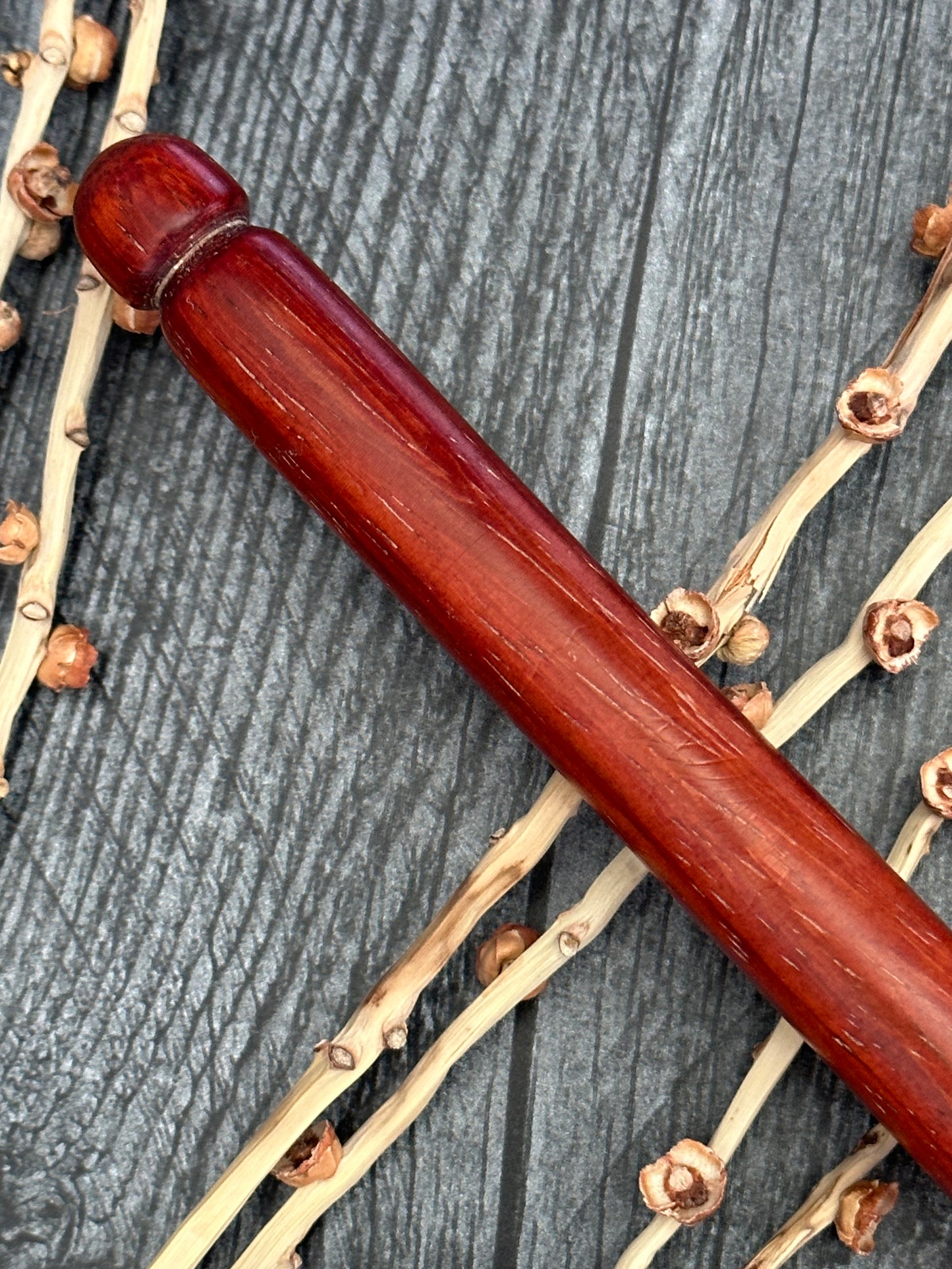 Bloodwood Support Spindle With Brown Resin