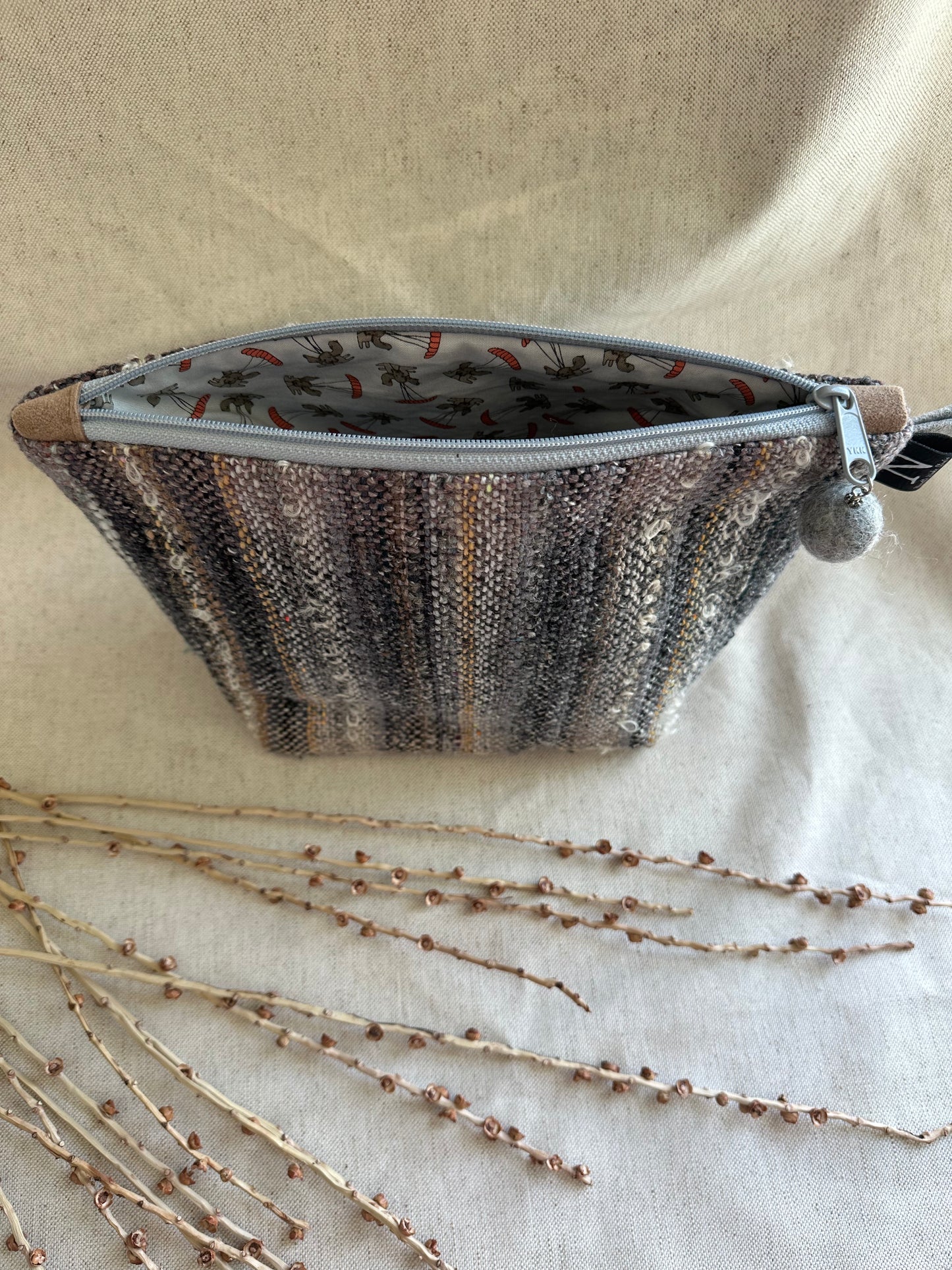Gray Handwoven Project Bag